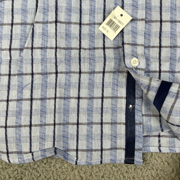 Lot of 2 English Laundry Shirt Mens XL Blue Gray Linen Cotton Blend Button - Picture 4 of 16